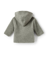 Giacca con cappuccio in pile grigio