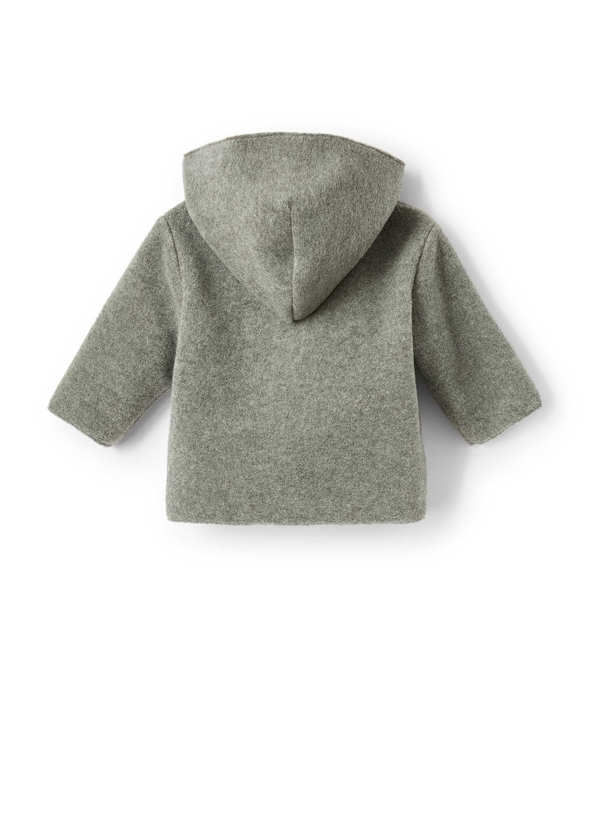 Giacca con cappuccio in pile grigio