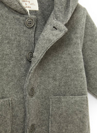 Giacca con cappuccio in pile grigio