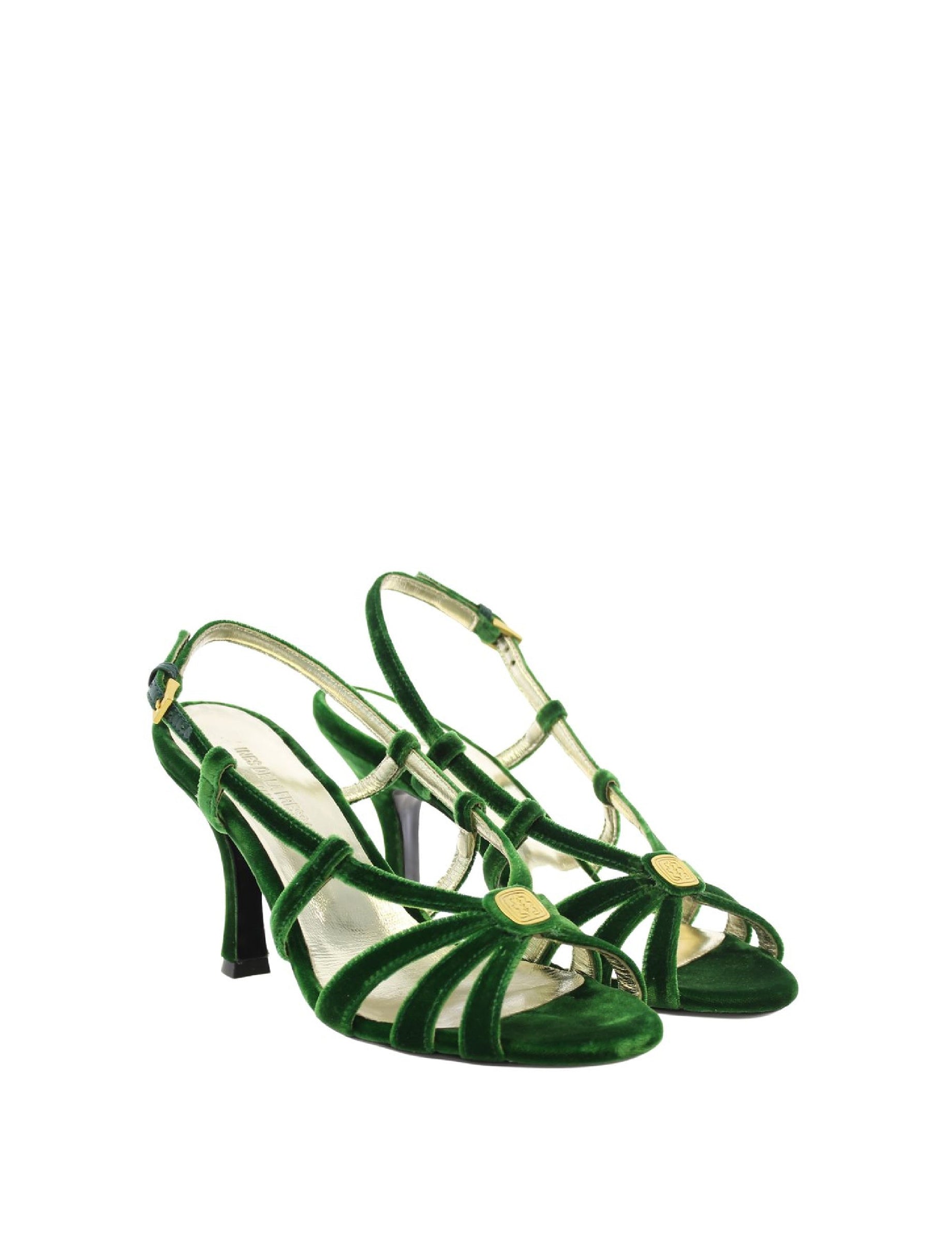 2qty NEW  / Sandales Yseu 85 en cuir - Verde Smeraldo