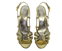 2qty NEW  / Sandales Yseu 85 en cuir - Oro