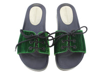 5qty NEW  / Mules Jeanne en cuir - Verde Smeraldo