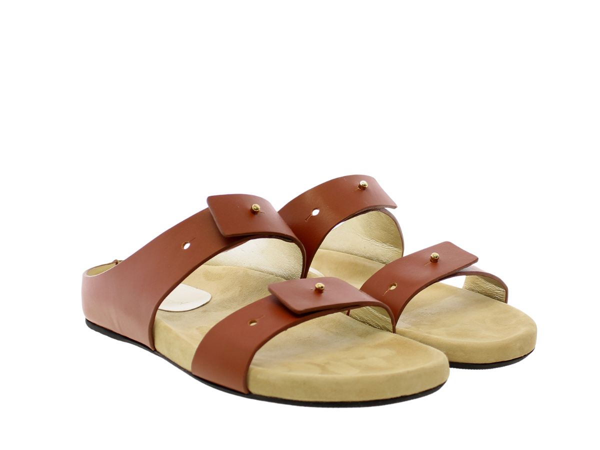 3qty NEW  / Mules Délia en cuir - Cognac