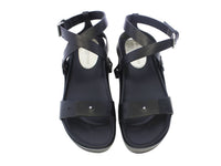 4qty NEW  / Sandales compensée 65 en cuir - Nero