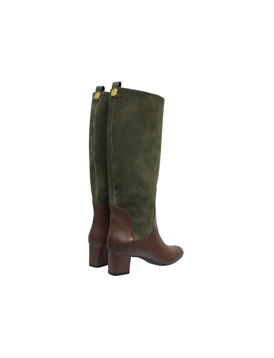 3qty NEW  / Bottines hautes Amanda 50 en cuir -  Verde & Cioccolat