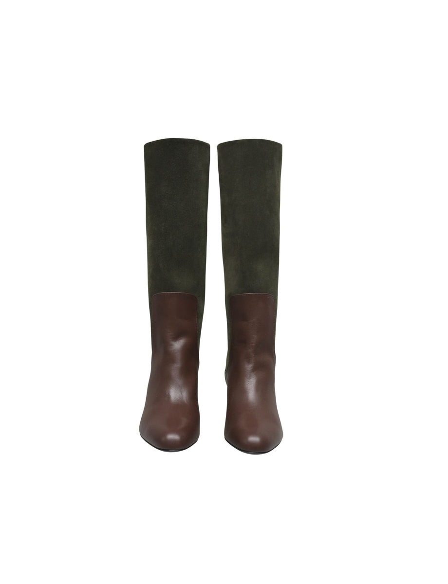 3qty NEW  / Bottines hautes Amanda 50 en cuir -  Verde & Cioccolat