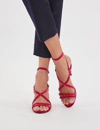 3qty NEW  / Sandales Thea 60 en cuir -  Rosso