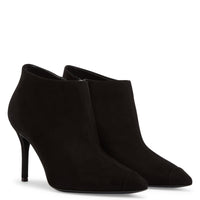 Bottines à talons Lucrezia 90 en daim - Noir