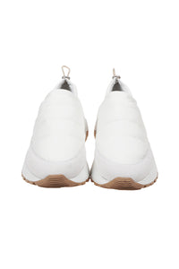 Baskets slip-on matelassées à semelle crantée - Ivoire & Blanc