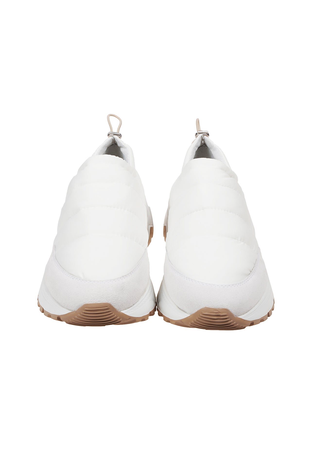 Baskets slip-on matelassées à semelle crantée - Ivoire & Blanc