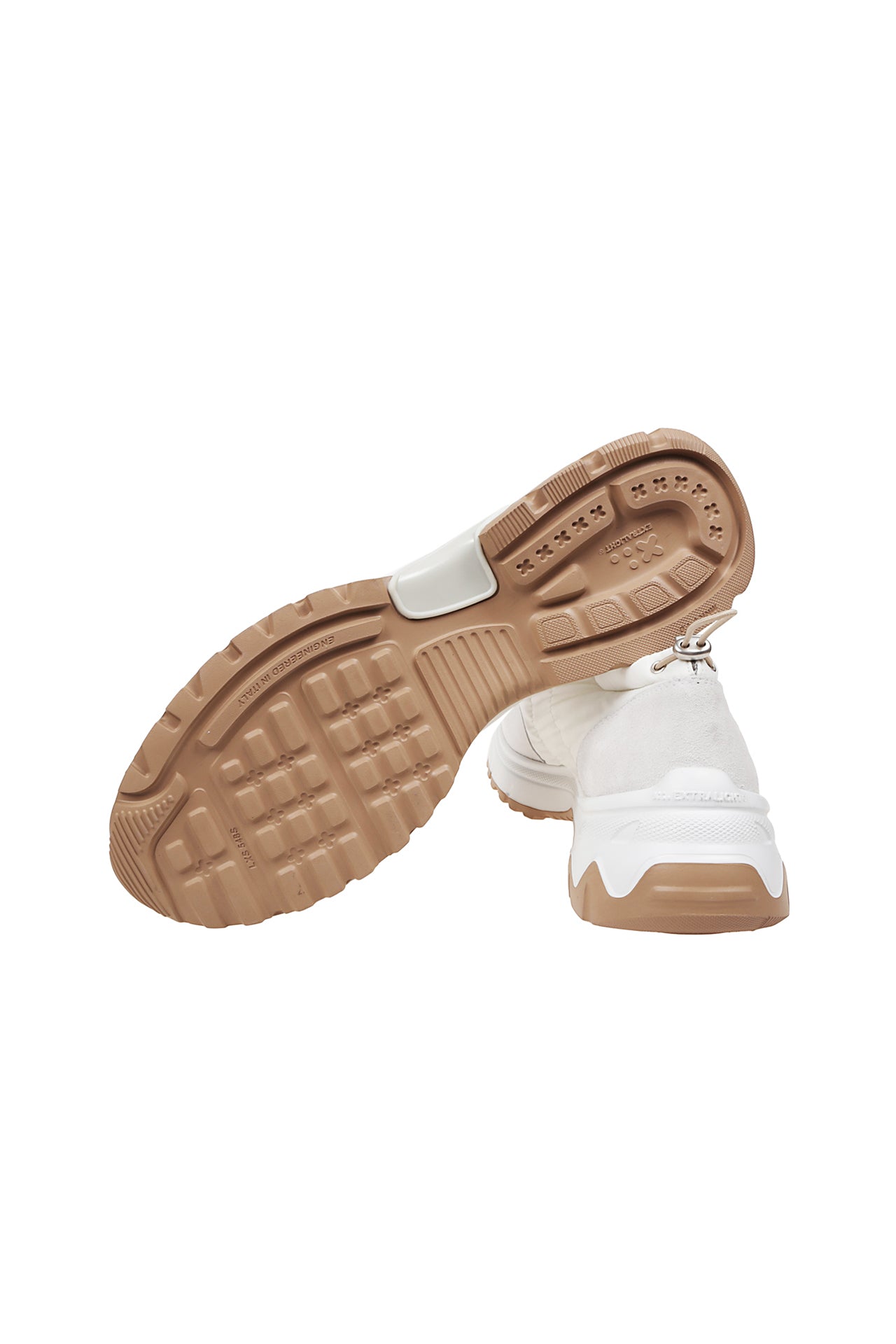Baskets slip-on matelassées à semelle crantée - Ivoire & Blanc