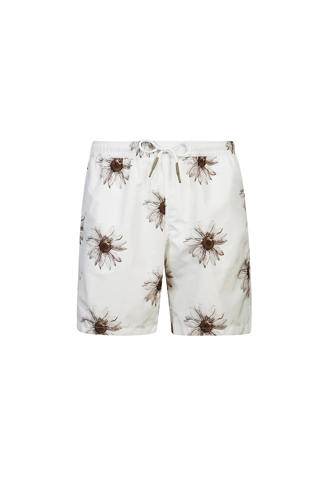 Short de bain à motif - Marron Foncé