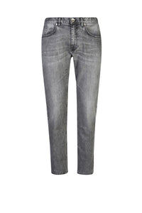 Jean coupe droite à cinq poches - Gris Clair