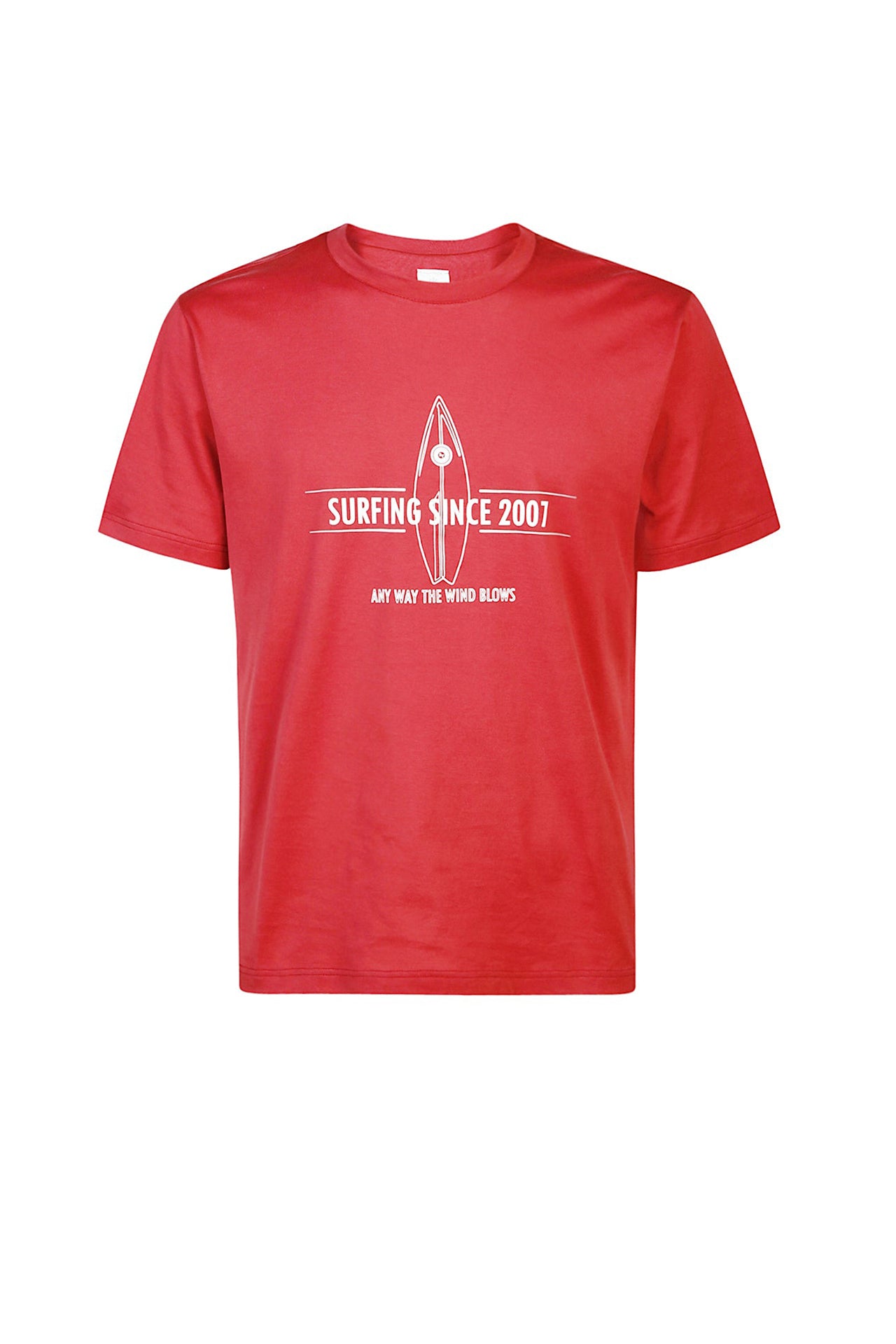 T-shirt à col rond - Rouge & Blanc