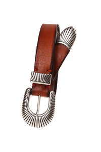 Ceinture à boucle rectangulaire - Camel