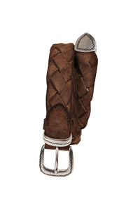 Ceinture à boucle en cuir - Camel