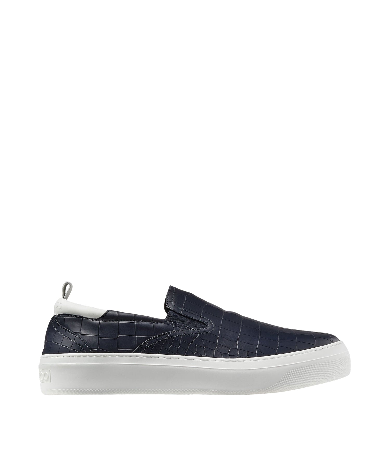 Sneakers Ian slip-on en cuir embossé croco - Dark Navy