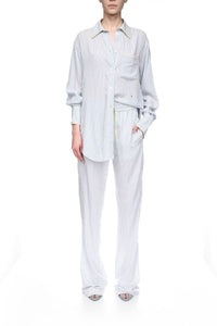 Pleat Detail Pyjama Trouser - White / Regatta / Ice Lemon