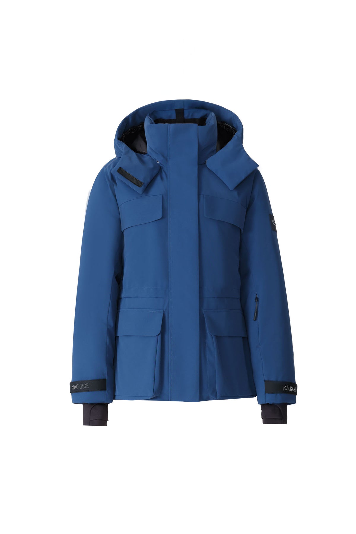 Olympic Blue Ladies Hooded Down Jacket
