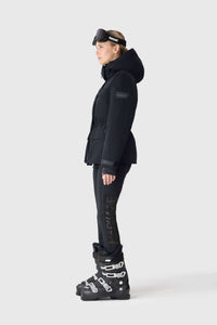 Black Ladies Hooded Down Jacket