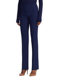 Pantalon Alandra à devant plat en laine - Bleu