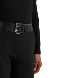 Ceinture à double ardillon en cuir - Black