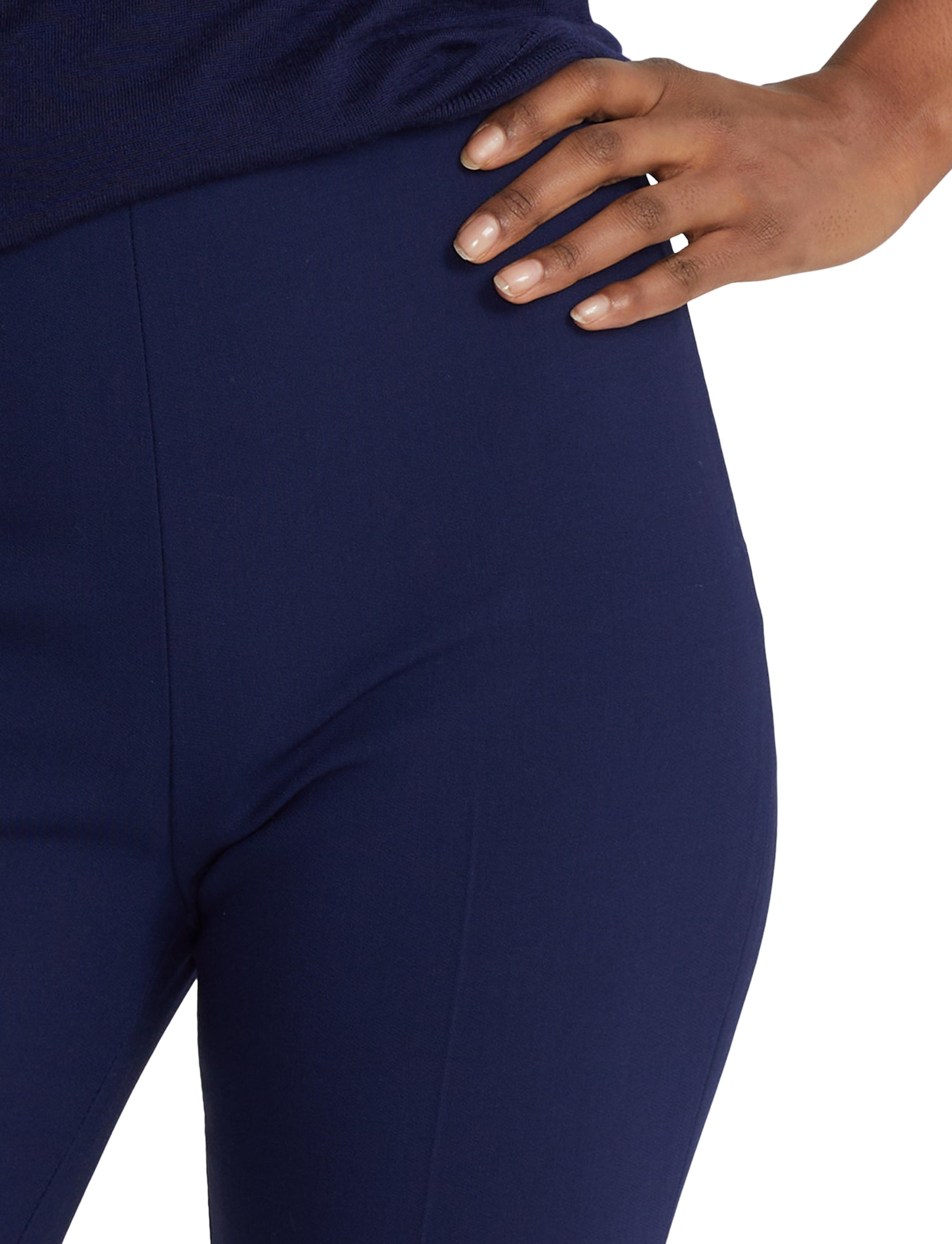 Pantalon Alandra à devant plat en laine - Bleu