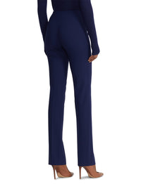 Pantalon Alandra à devant plat en laine - Bleu