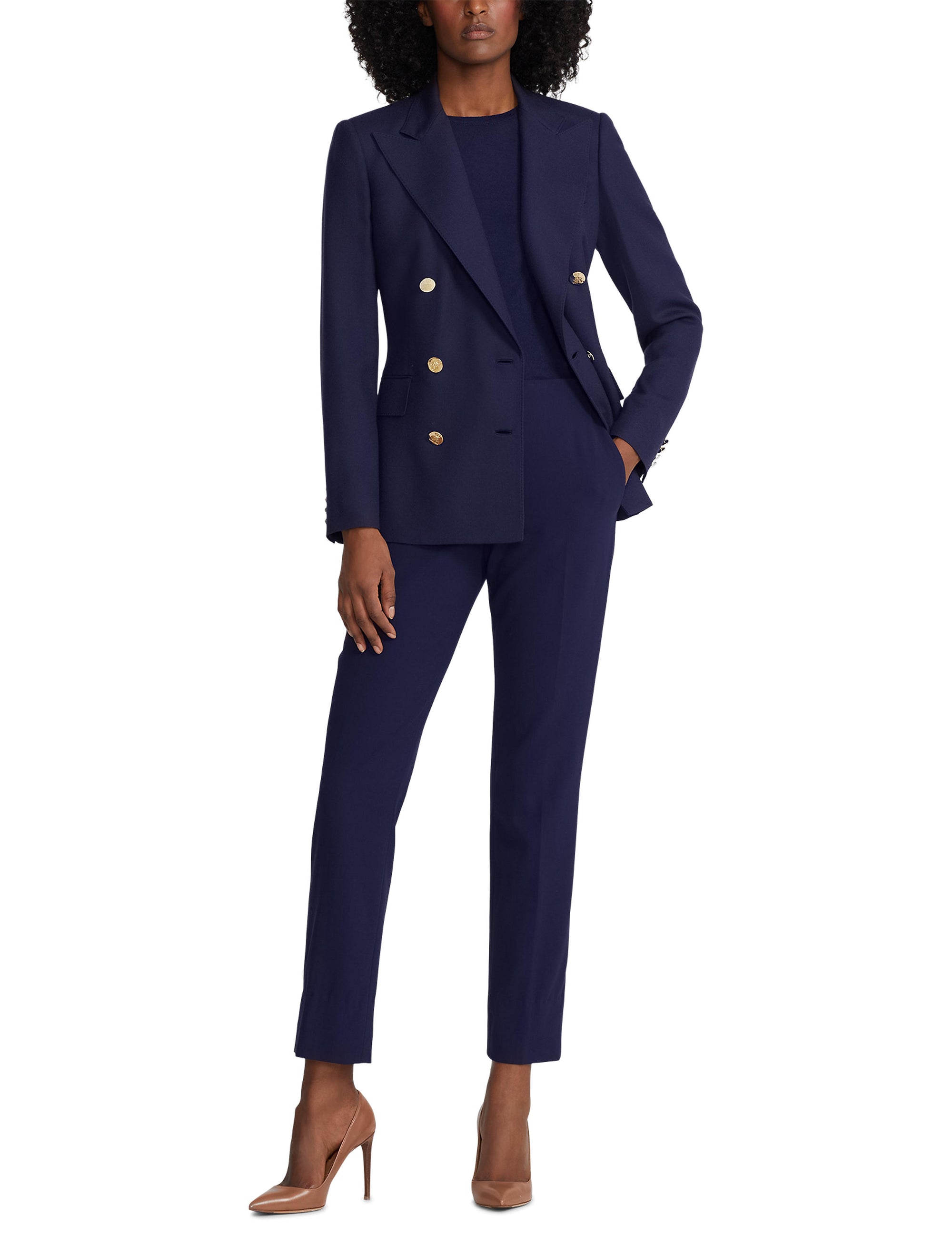 Pantalon Simone en crêpe de laine - Lux Navy