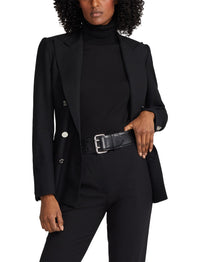 Ceinture à double ardillon en cuir - Black