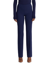 Pantalon Alandra à devant plat en laine - Bleu