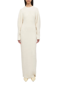 Robe longue Idaho en laine et cachemire - Cream