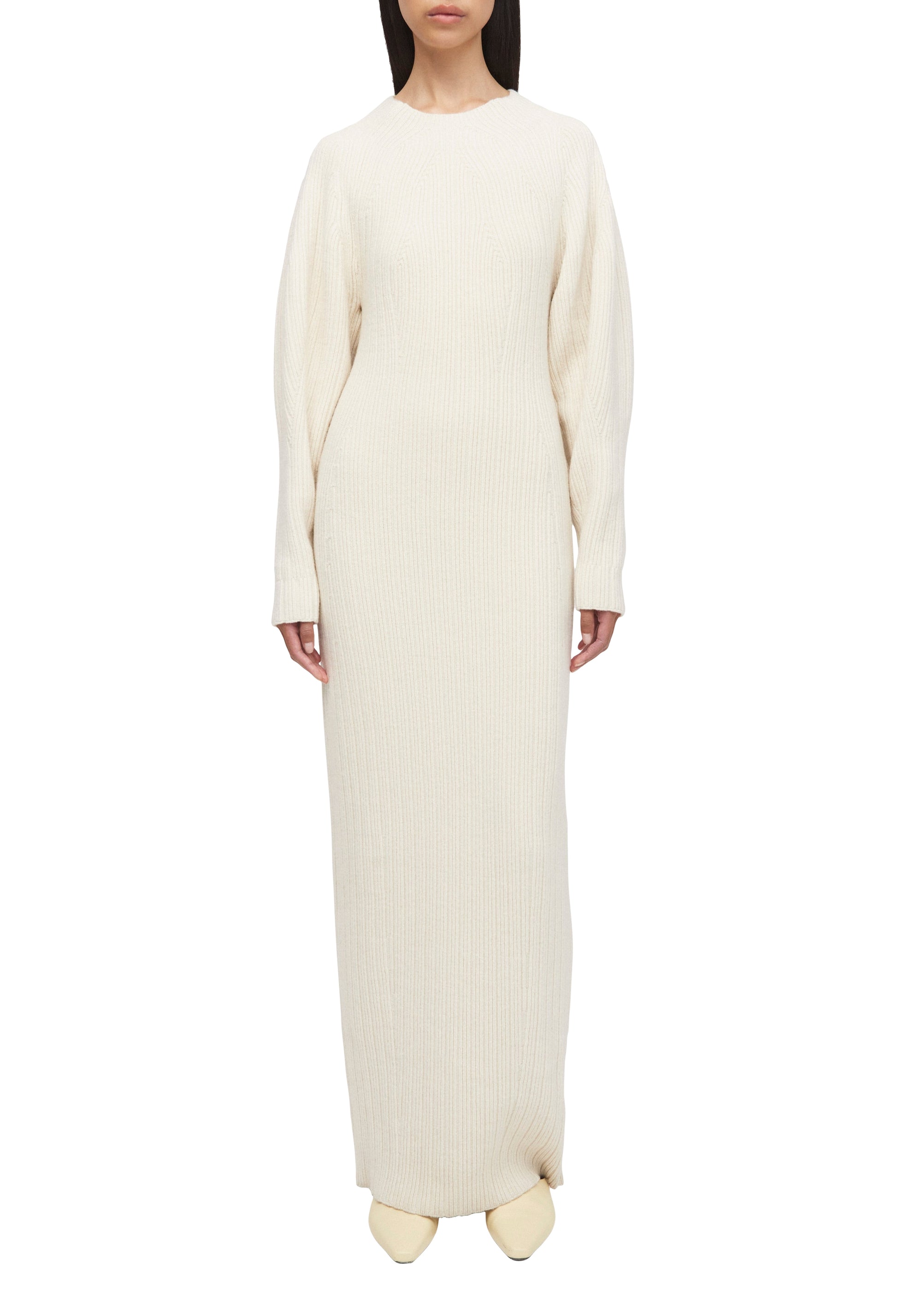 Robe longue Idaho en laine et cachemire - Cream