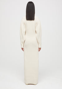 Robe longue Idaho en laine et cachemire - Cream