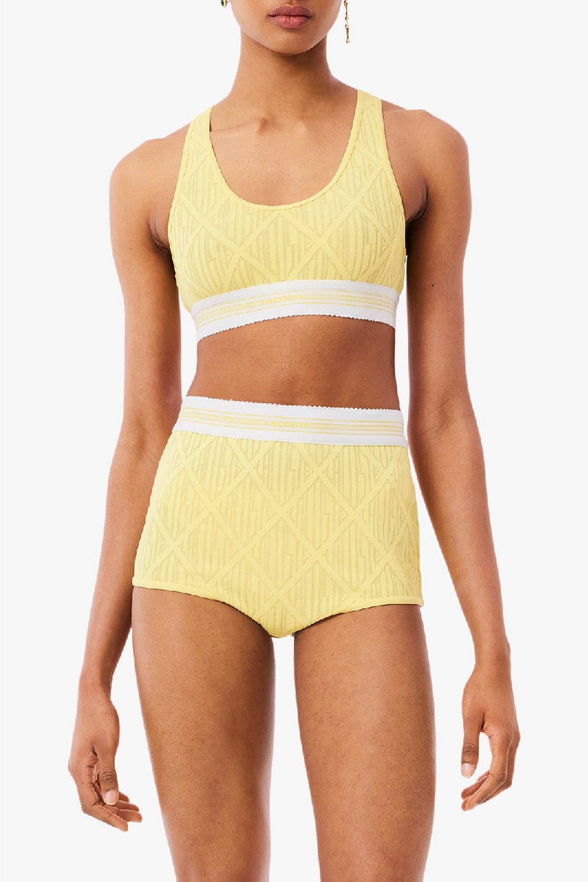 Brassière en jacquard monogramme - Jaune