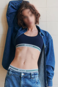 Brassière à bande rayée - Marine