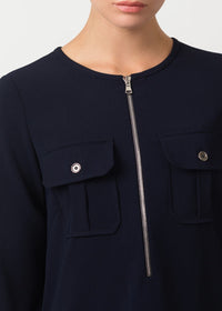 Short zip-up dress - Navy