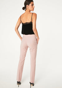 Pantalon fil a fil - Rose Pale