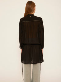 Robe courte brodée Igor - Black