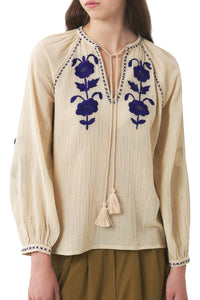 Blouse brodée Ila - Cream
