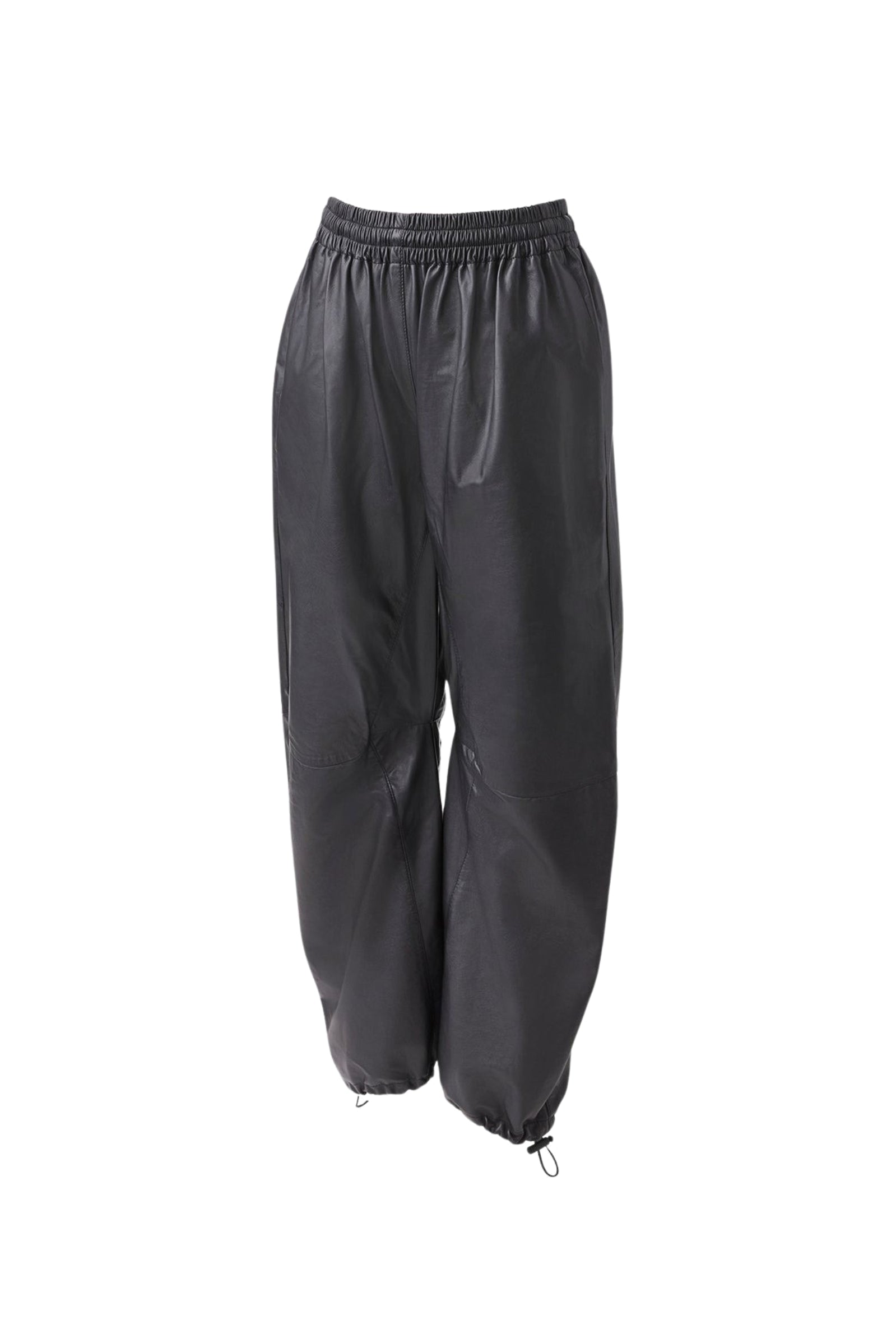 Illona wide-leg leather trousers - Black