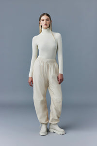 Pantalon large Illona en cuir - Ceramic
