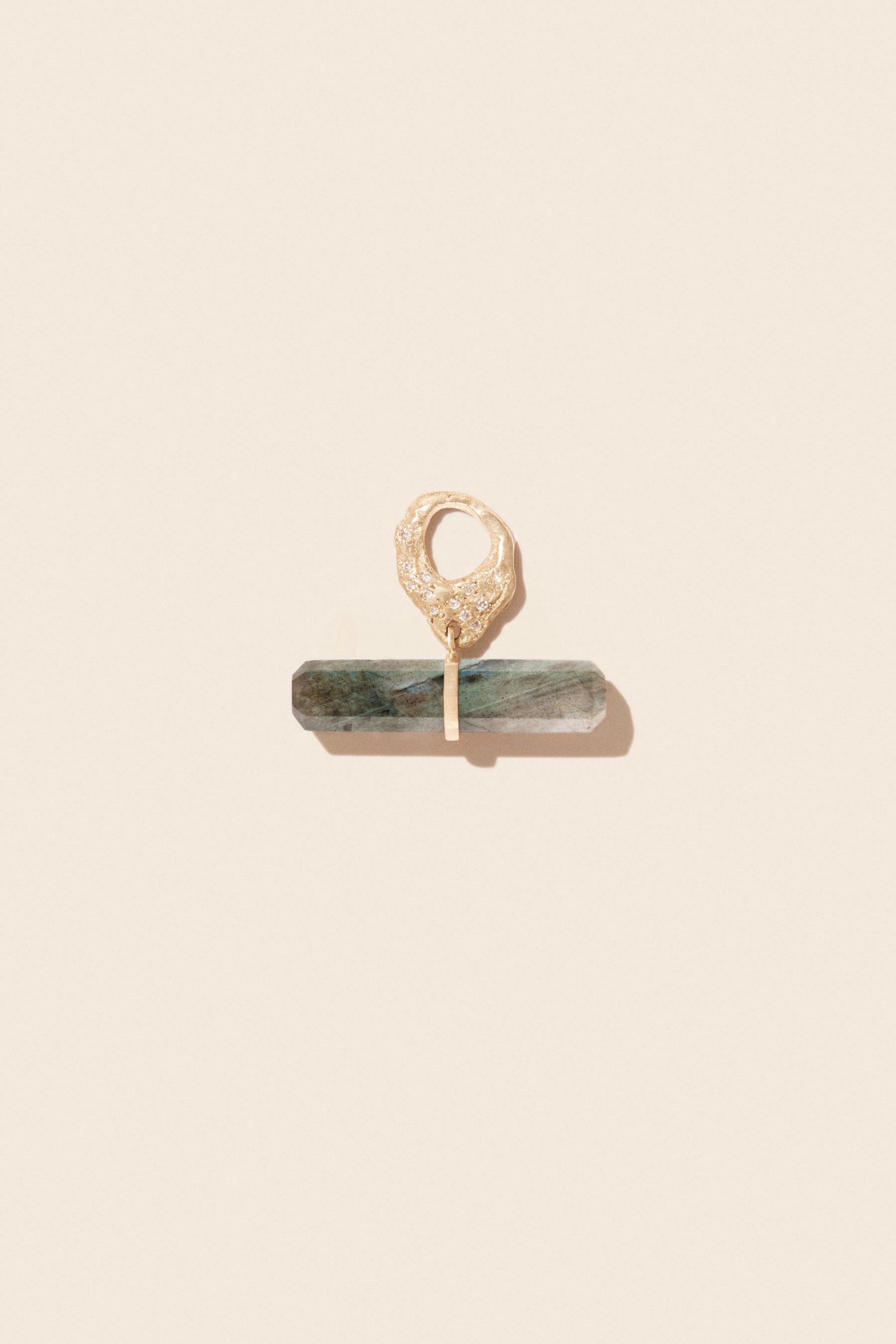 Pendentif Iman en or jaune avec diamant - Labradorite