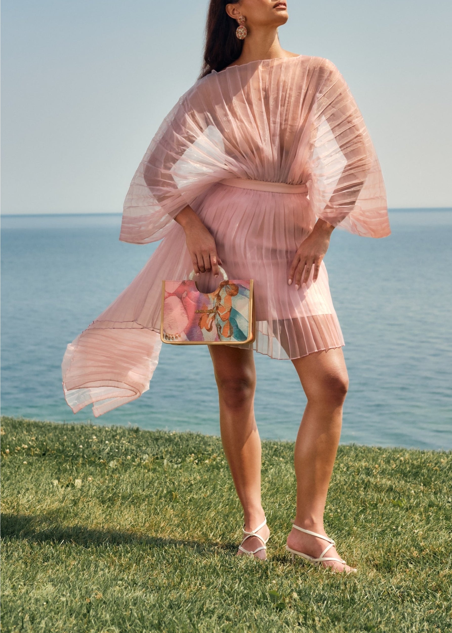 Jupe asymétrique Ime plissée - Powder Pink