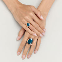 Bague Ritratto en Or rose 18K et Topaze London & Diamant