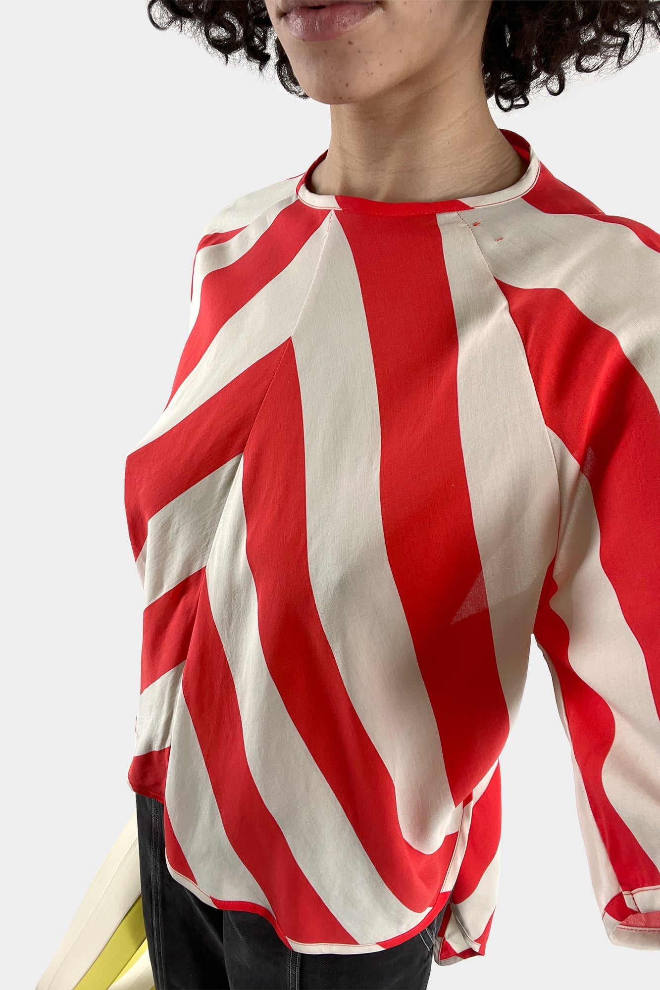 Wrap T-shirt - Red & Beige