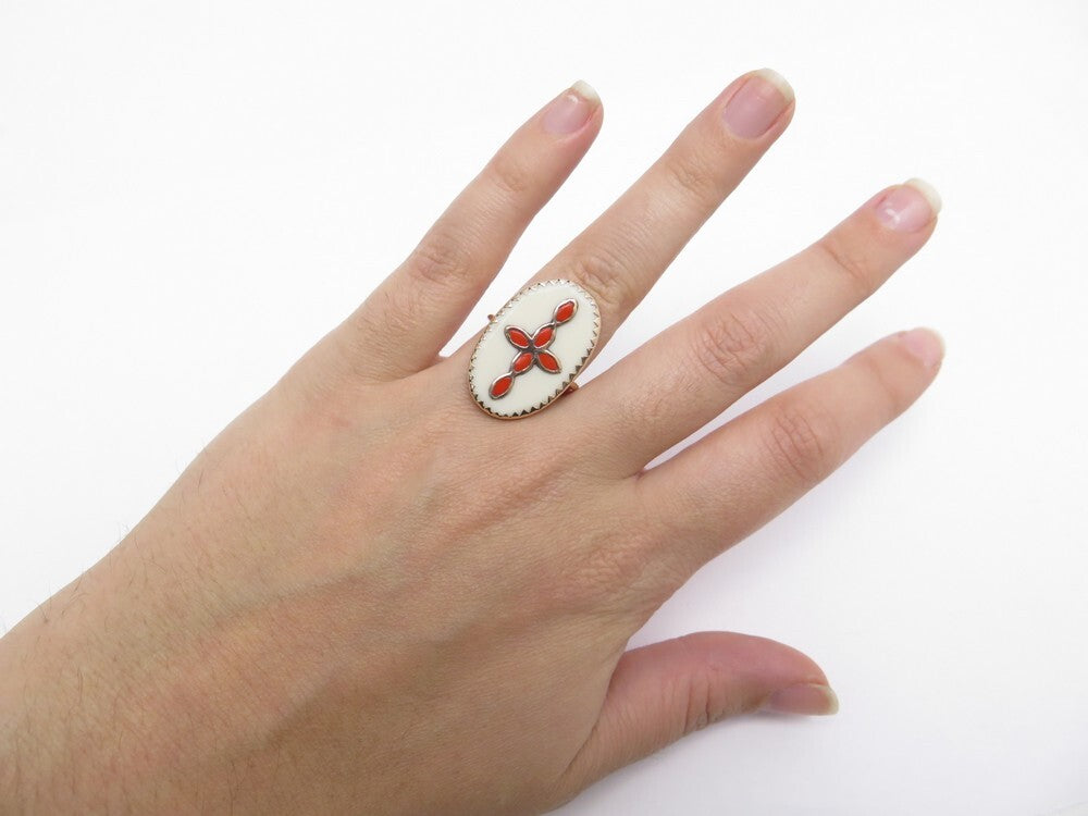 ZDELETE REF A 0 Bague BOWIE N°3 Bague BLANC CORAIL