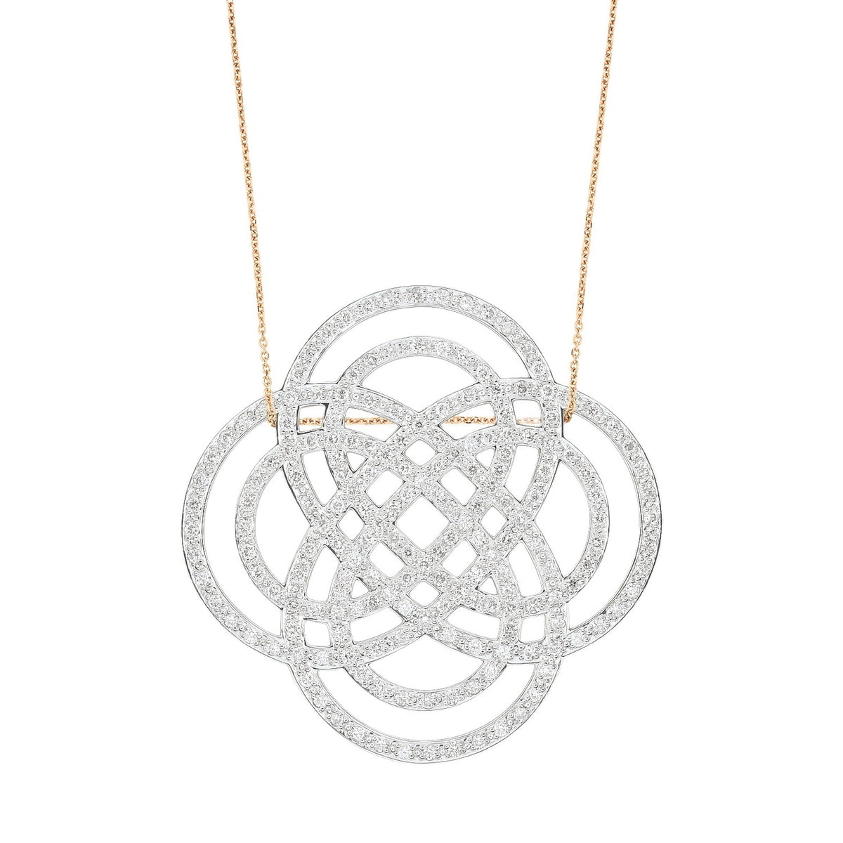 Collier Purity Diamonds en or rose 18 carats et diamants  - Blanc