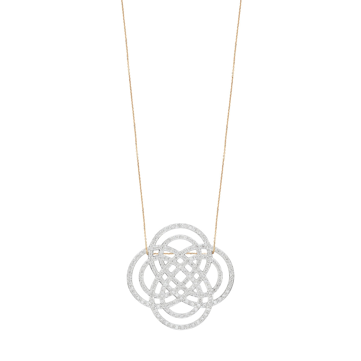 Purity Diamonds necklace in 18-carat rose gold and diamonds - White