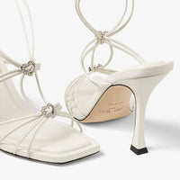 Sandales Indiya 100 en cuir à cœurs et cristaux - Latte